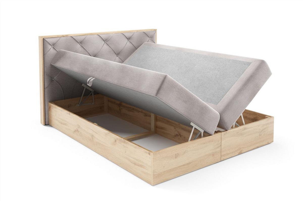 BOXBETT Helios - Grün, Holzwerkstoff/Textil (180/200cm) - Fun Möbel