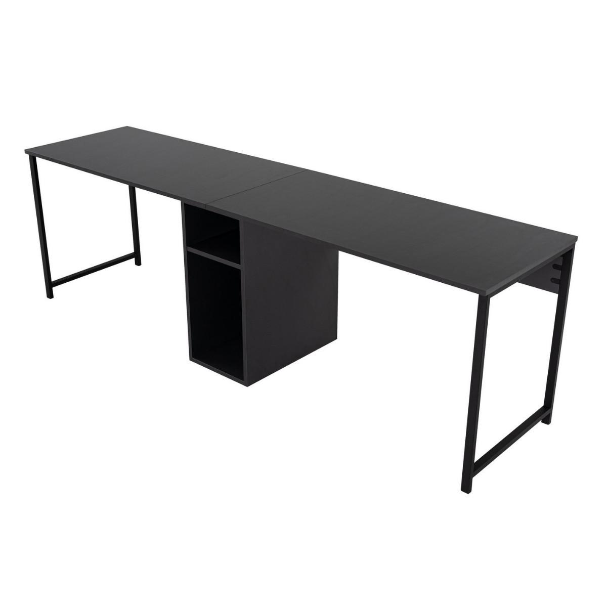 DOPPELSCHREIBTISCH - twin 240/60/74 cm - Anthrazit, Holzwerkstoff (71/60/74cm) - Calicosy
