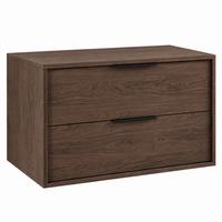 WASCHBECKENUNTERSCHRANK Livorno 2 Schubladen Walnuss Braun - 80 x 46 x 46 cm - Walnussfarben, Holz (80/46/46cm) - Badplaats