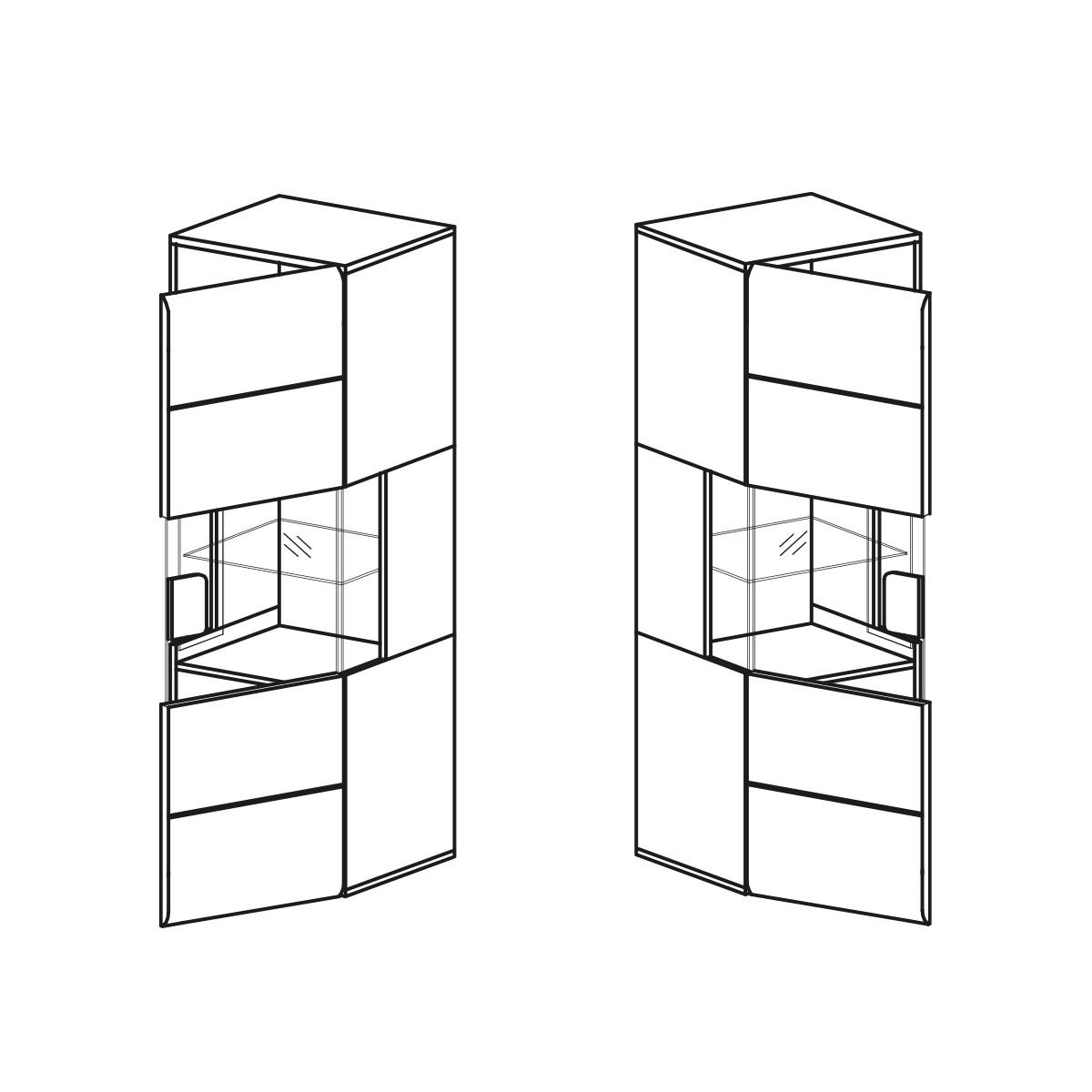 VITRINE Jules Grau und Holz - Grau, Holzwerkstoff (53/159/39cm) - Petits-meubles
