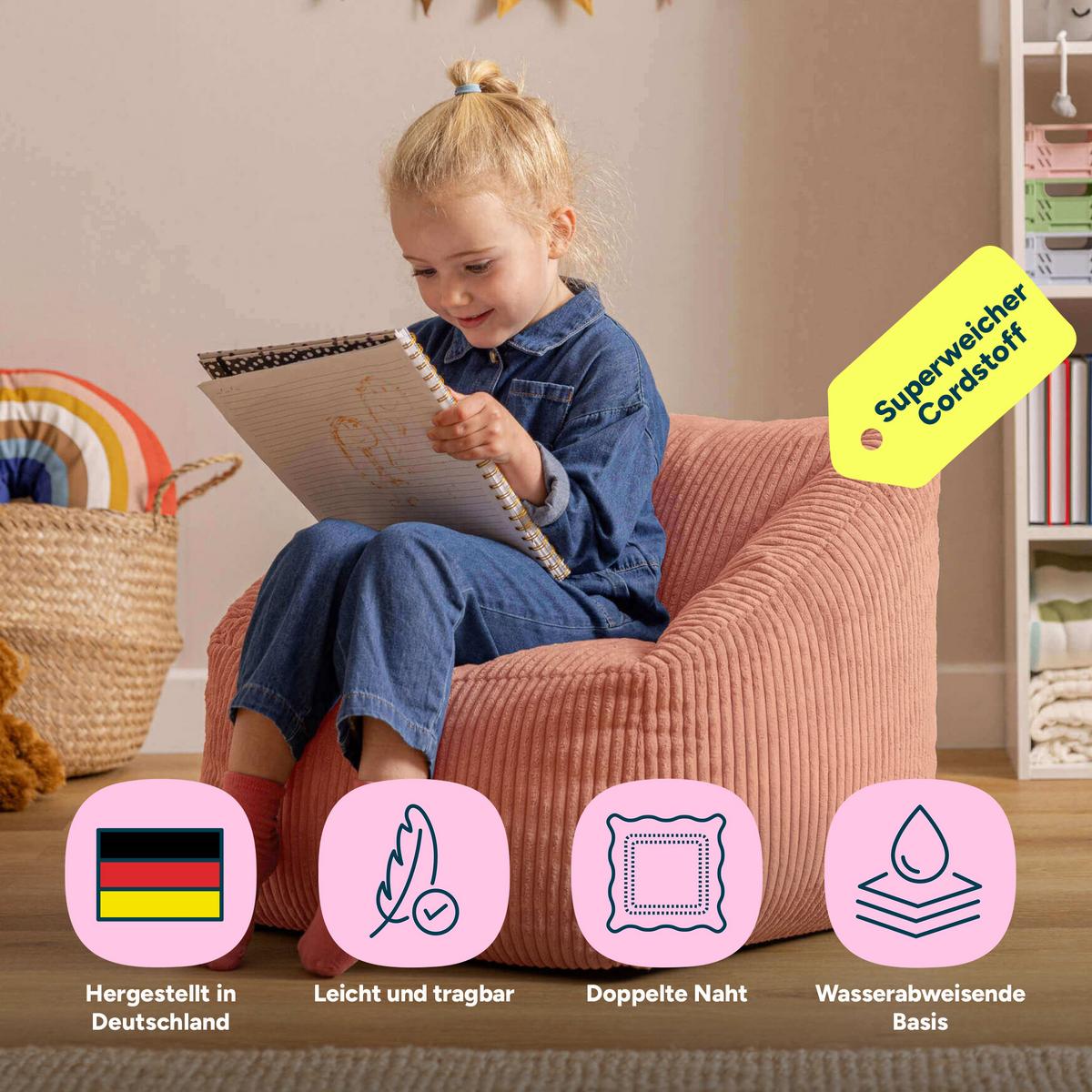 SITZSACK Flauschig für Kinder - Pink, Textil (55/44/55cm) - icon