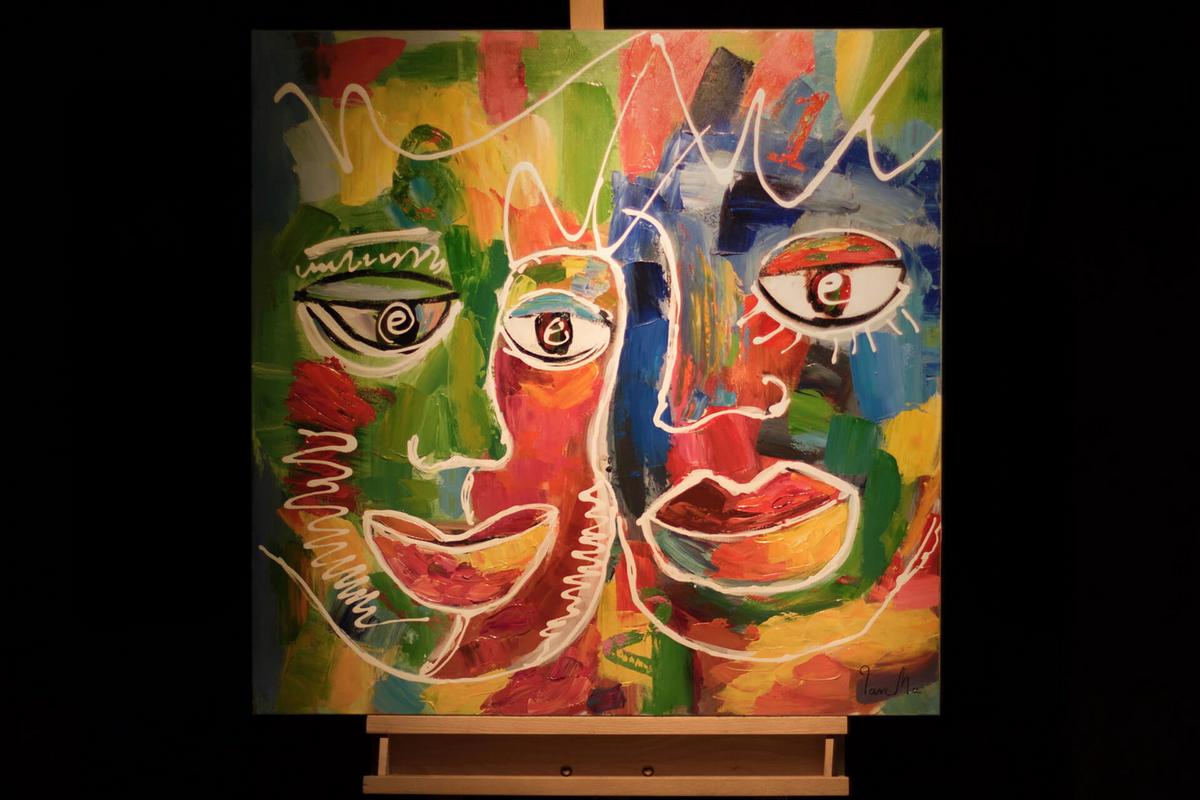 ACRYLBILD HANDGEMALT 80/80 cm - Multicolor, Holz/Textil (80/80cm) - KUNSTLOFT