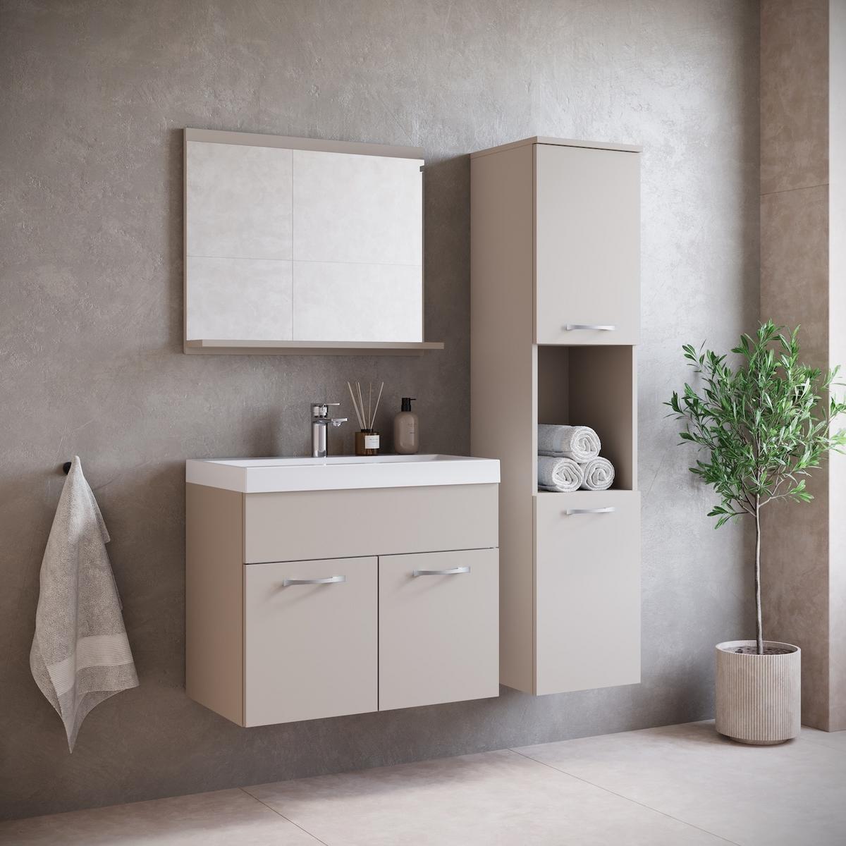 BADMÖBEL-SET Montreal 2 Teile Cashmere - 60 x 35 x 51 cm - Kaschmir, Holz (60/51/35cm) - Badplaats