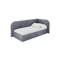 EINZELLBETT Jugendbett mit Bettkasten, Links - JAXY 100x200 Grau - Grau, Holzwerkstoff/Textil (100/200cm) - ALTDECOR