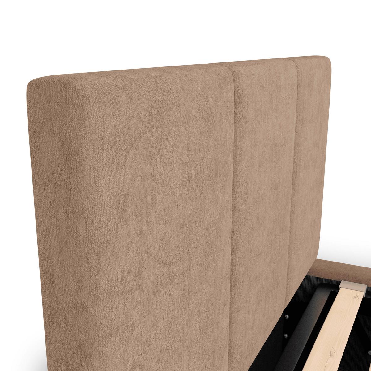POLSTERBETT für Schlafzimmer Bett mit Stauraum Beige 90x200 - Beige, Holzwerkstoff/Metall (90/200cm) - Muralo