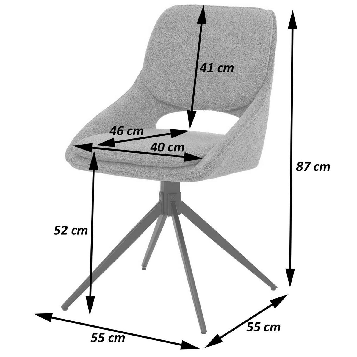 ESSZIMMERSTUHL Grau 6er-Set - Dunkelgrau/Grau, Textil (55/87/55cm) - MCW