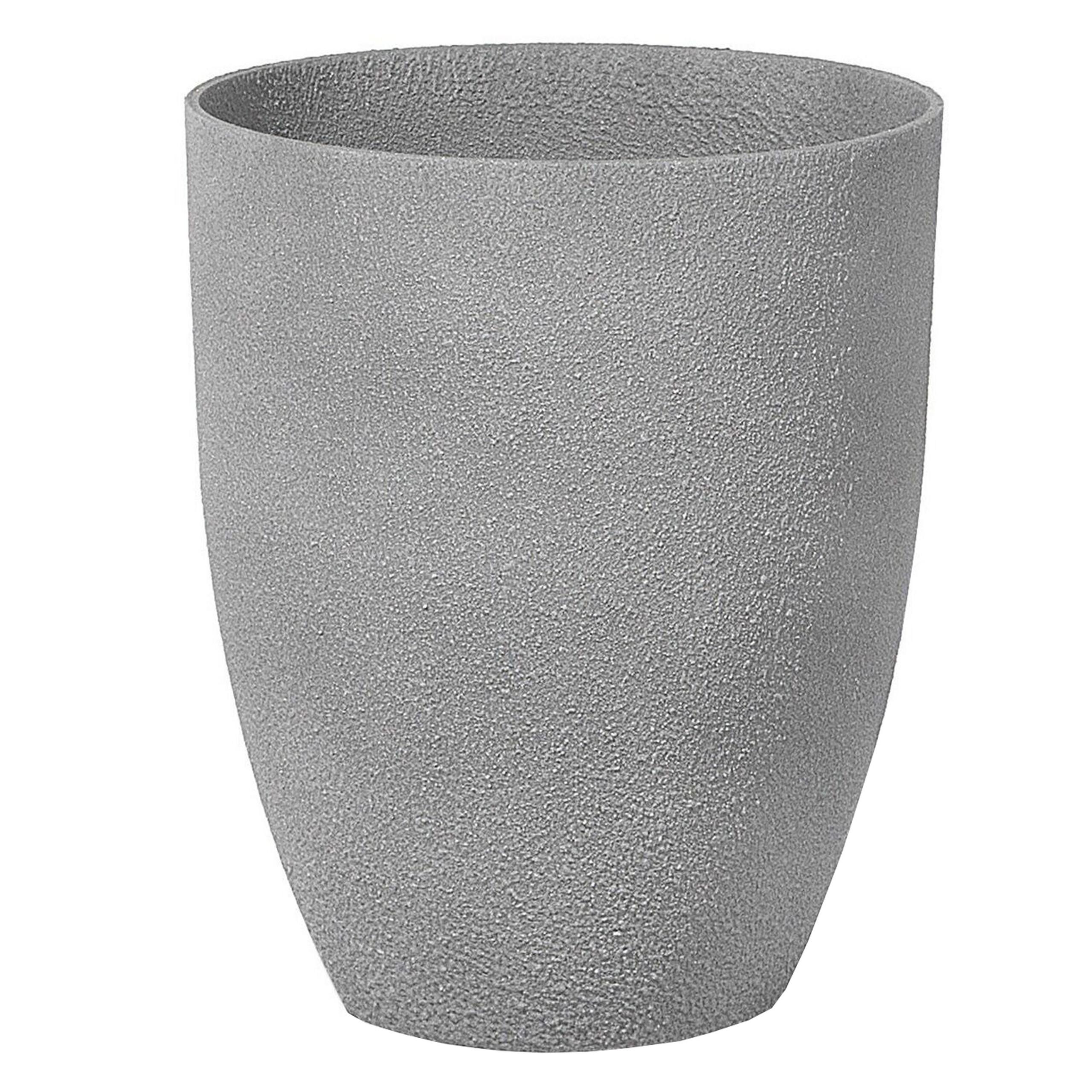 BLUMENTOPF Hellgrau rund 35/35/42 cm Croton - Hellgrau, Stein (42cm) - Beliani