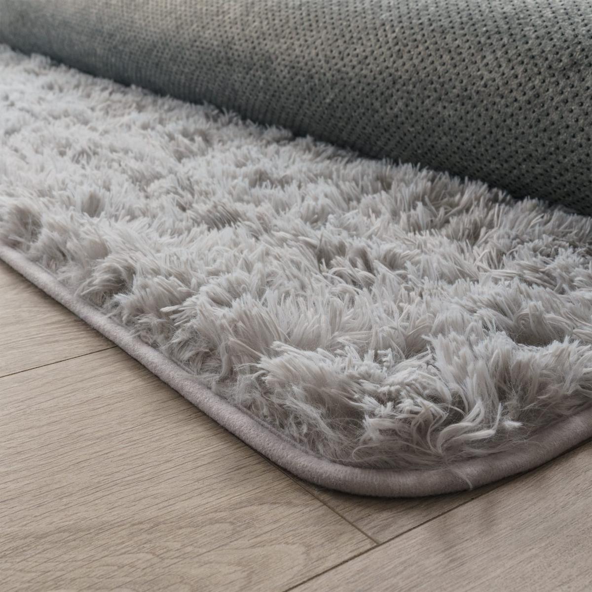 HOCHFLORTEPPICH, einfarbig, aus Polyester, Hellgrau, Ø 160 cm - Grau, Textil (160/160cm) - KADIMA DESIGN