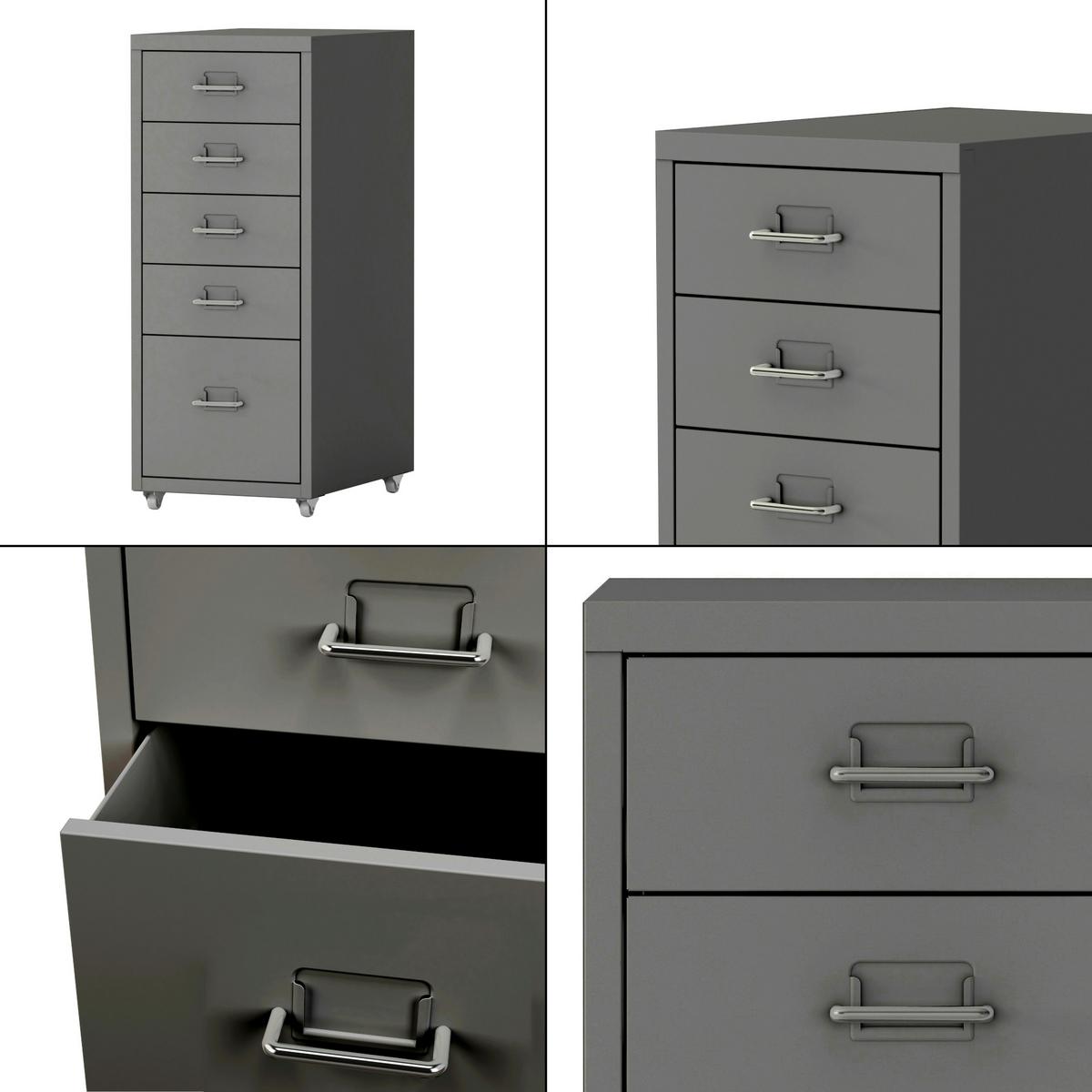 ROLLCONTAINER Kökar - Grau, Metall (28/69/41cm) - [en.casa]