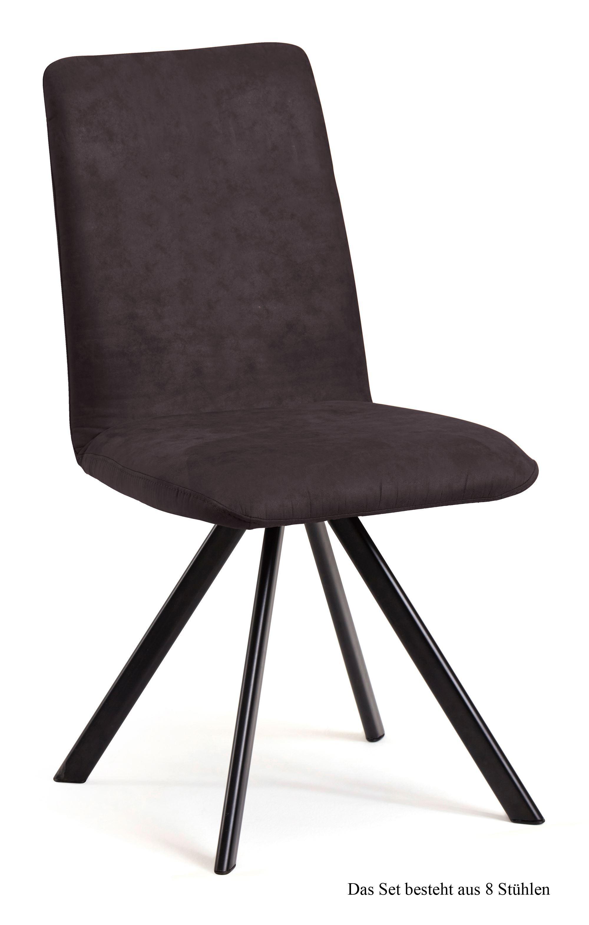 ESSZIMMERSTUHL (8er-Set) Datja 47x92x60 Schwarz/Espresso - Dunkelbraun/Schwarz, Kunststoff (60/92/47cm) - 58aufmkessel