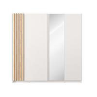 SCHWEBETÜRENSCHRANK RANOR 200,6/198,5/62cm 2-türig mit Spiegel Weiß - Eiche Artisan/Weiß, Holzwerkstoff (200.6/198.5/62cm) - MASSENO
