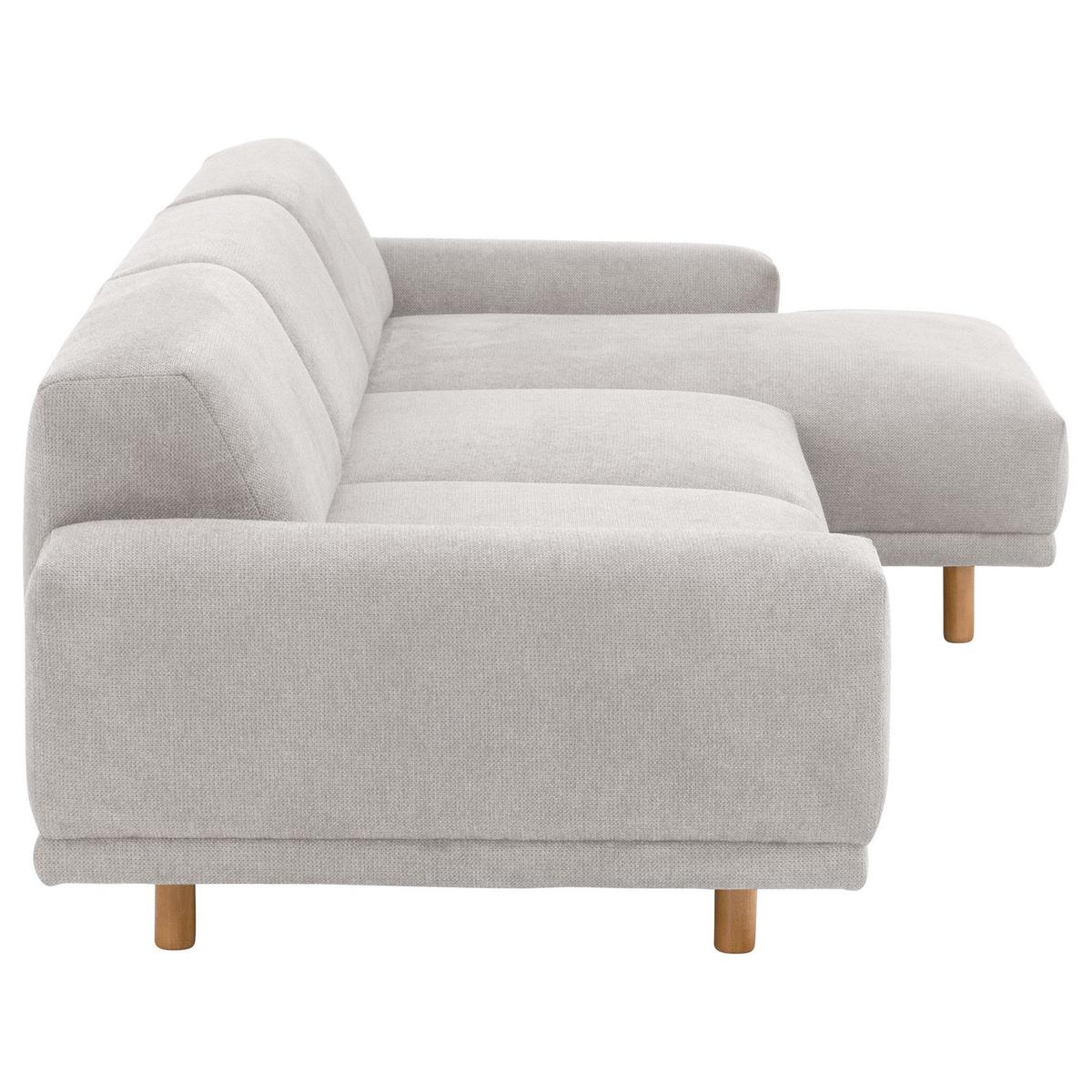 ECKSOFA mit Longchair rechts Kattryna Flachgewebe silber - Silberfarben, Kunststoff (133/283cm) - 58aufmkessel