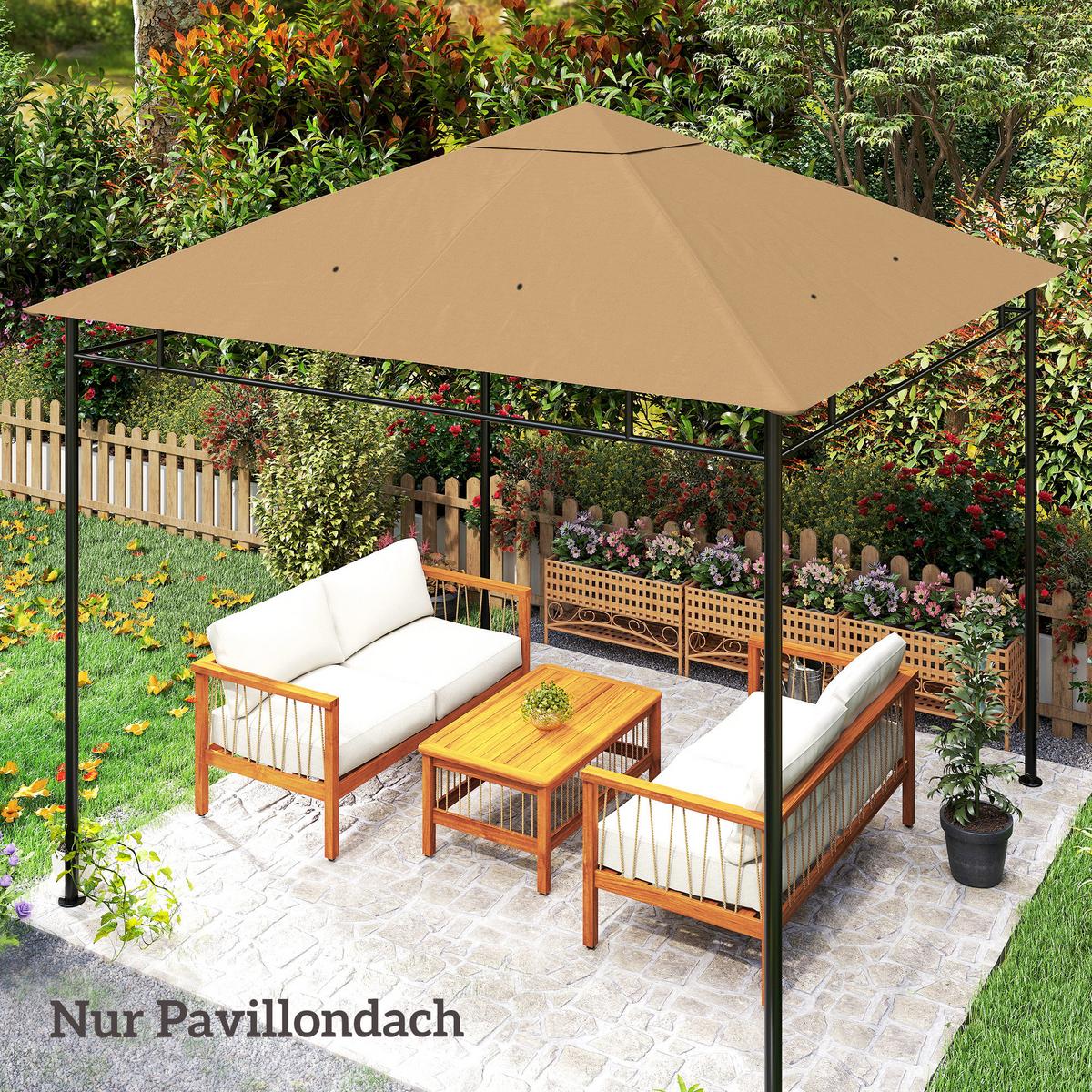 PAVILLONDACH, Sonnenschutz, Beige - Beige, Kunststoff (298/1/298cm) - Outsunny