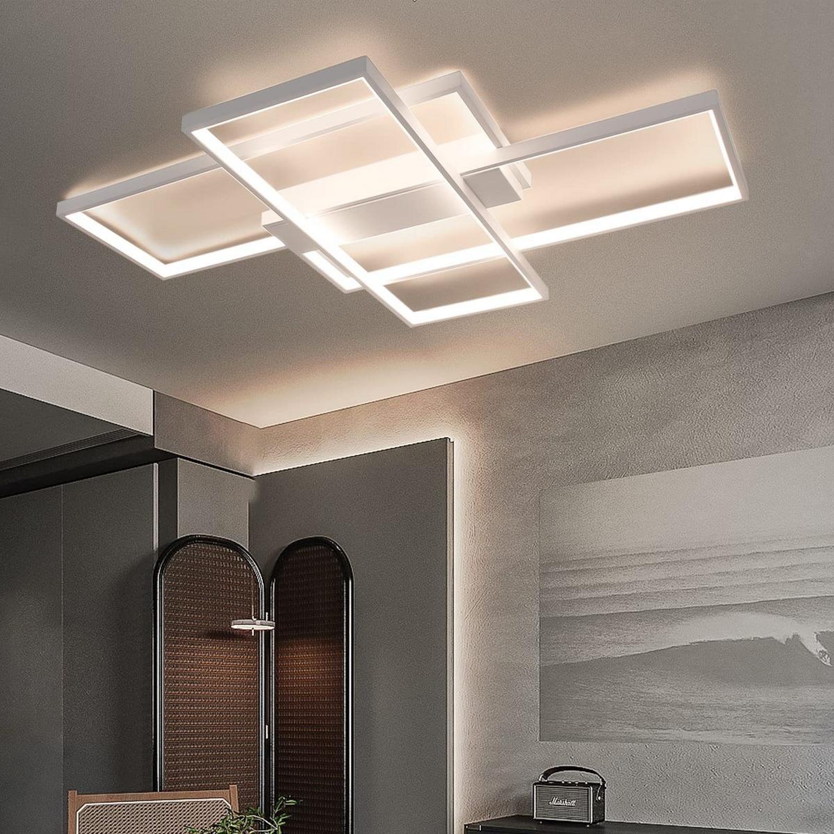 LED-DECKENLEUCHTE Schwarzgrimm 70/8/100 cm - Weiß, Metall (100/70/8cm) - ZMH