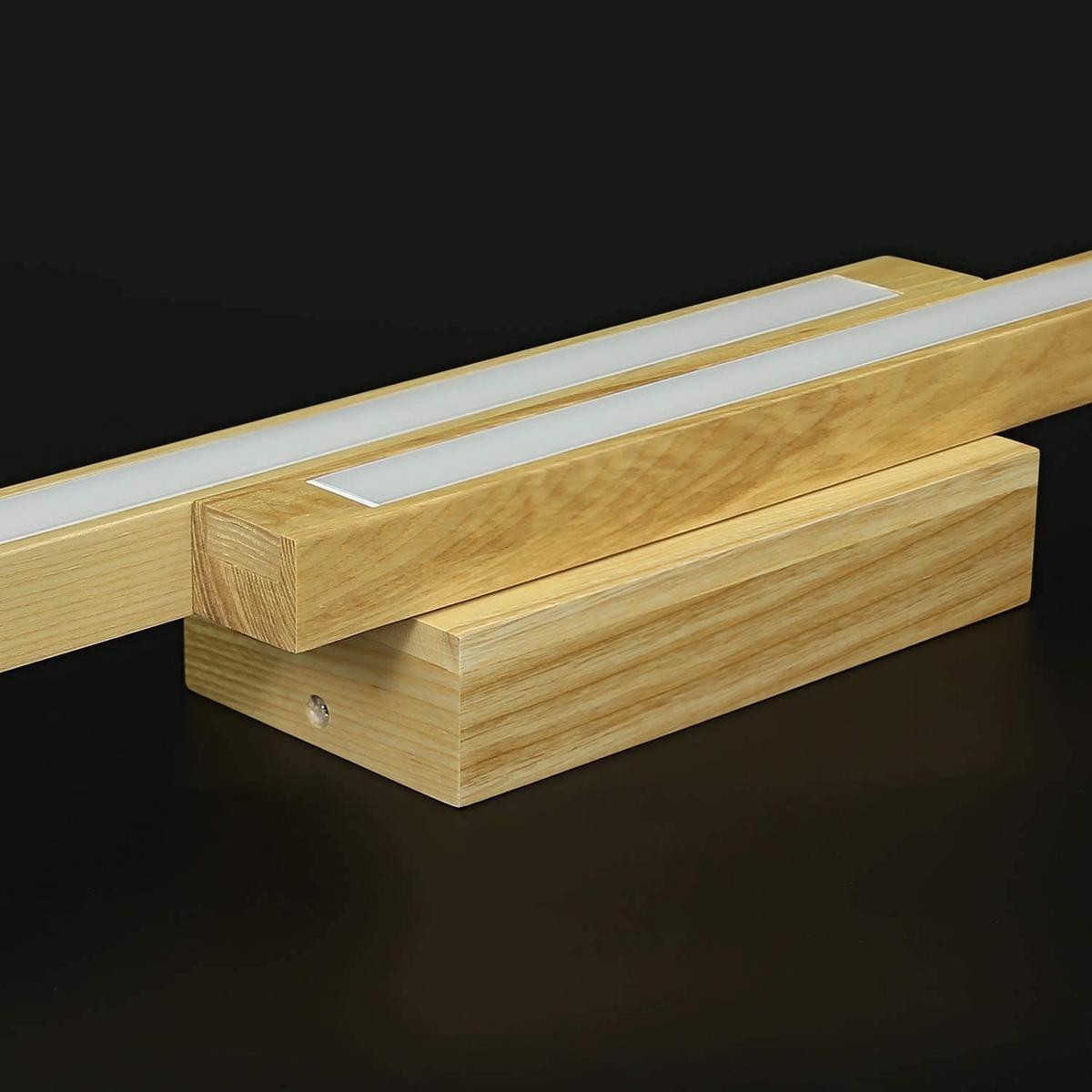 LED-DECKENLEUCHTE Yvonne 90/11/8 cm - Braun, Holzwerkstoff (90/11/8cm) - Nettlife