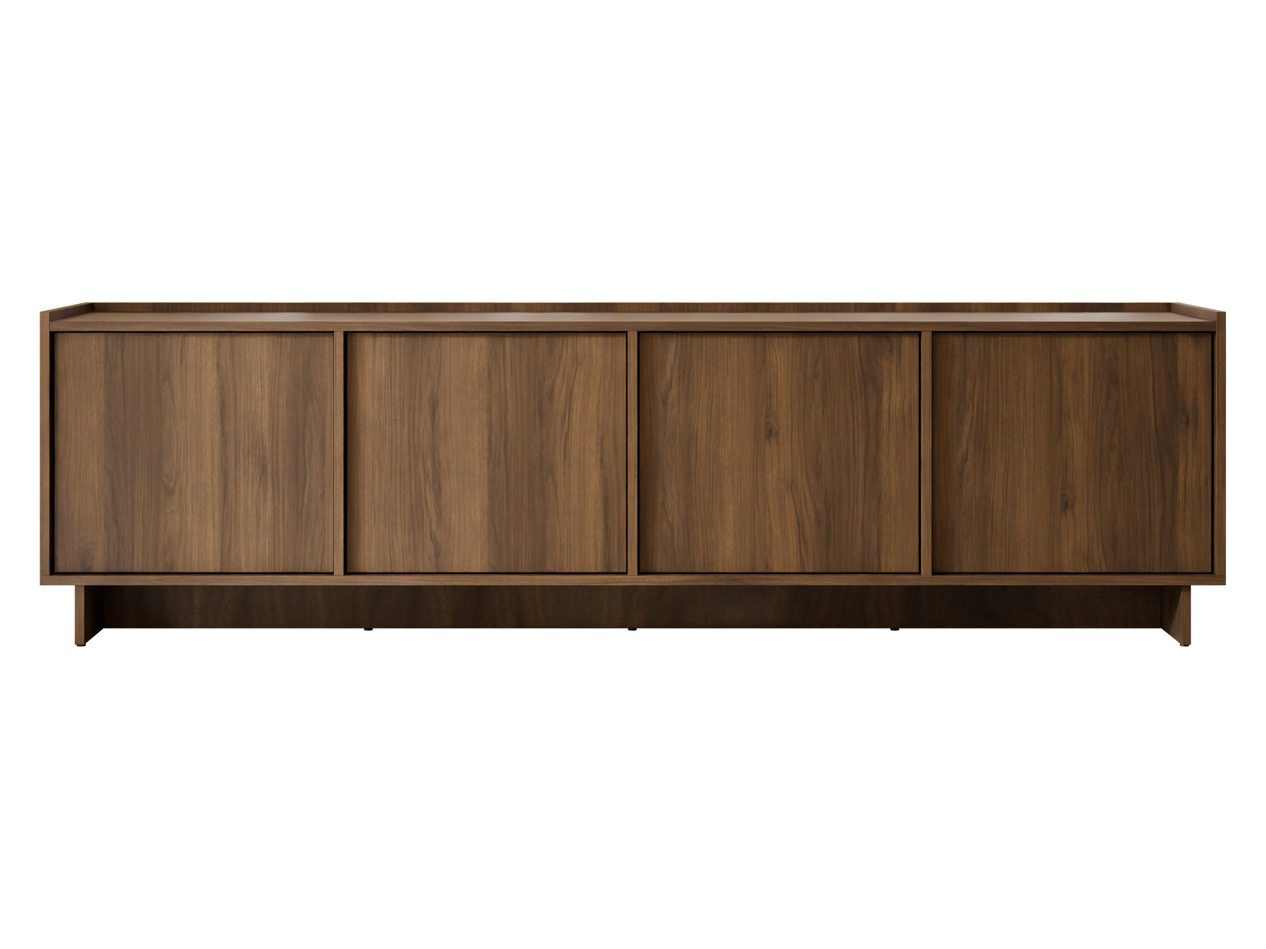 TV-LOWBOARD Yasumi 195 - Nussbaumfarben/Schwarz, Holzwerkstoff/Kunststoff (195/55/39cm) - MIRJAN24