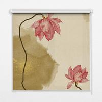 INNENROLLO - Fensterrollo - Rollo - 100x100 cm - Blumen - Braun, Kunststoff (100/100/0.5cm) - TULUP