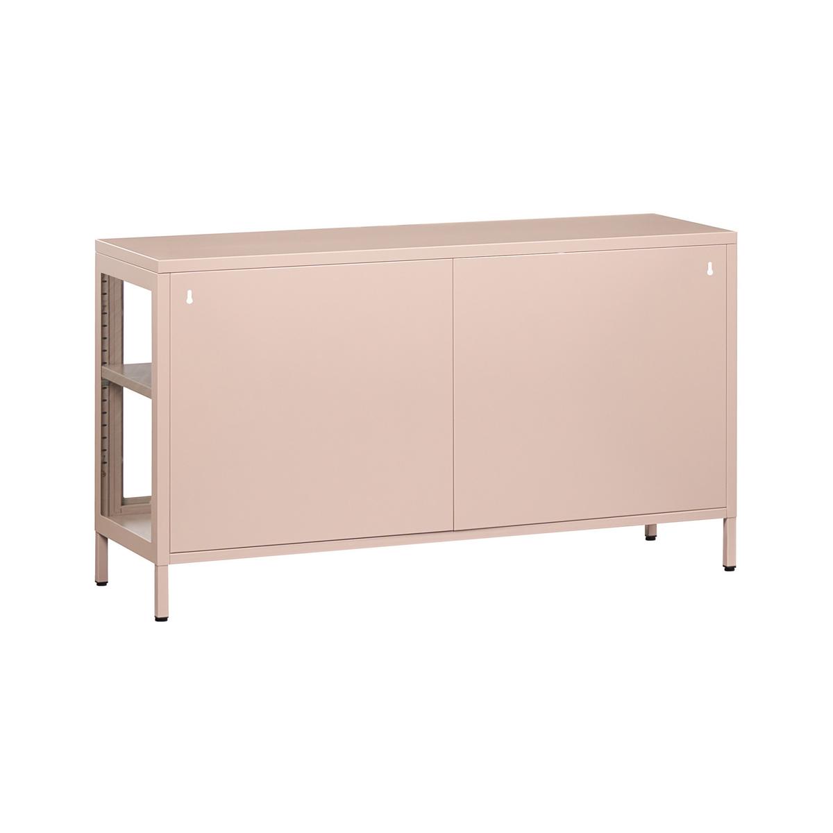 SIDEBOARD mit Glastüren Metall 115 cm Beige Newport - Beige/Goldfarben, Metall (115/64/35cm) - Beliani