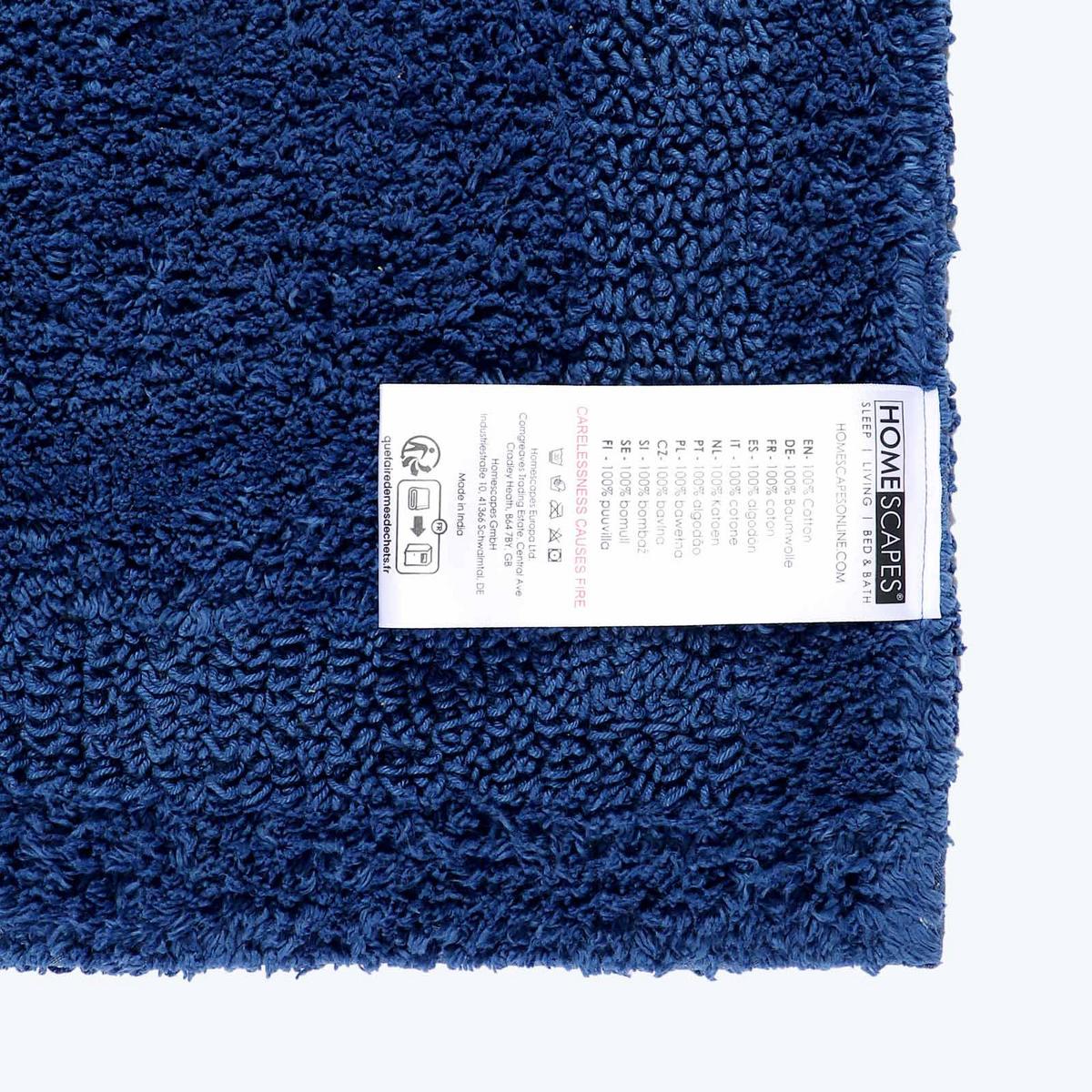 BADGARNITUR 2-teilig, Badematte & WC-Vorleger, wendbar - Dunkelblau, Textil (50/80cm) - Homescapes