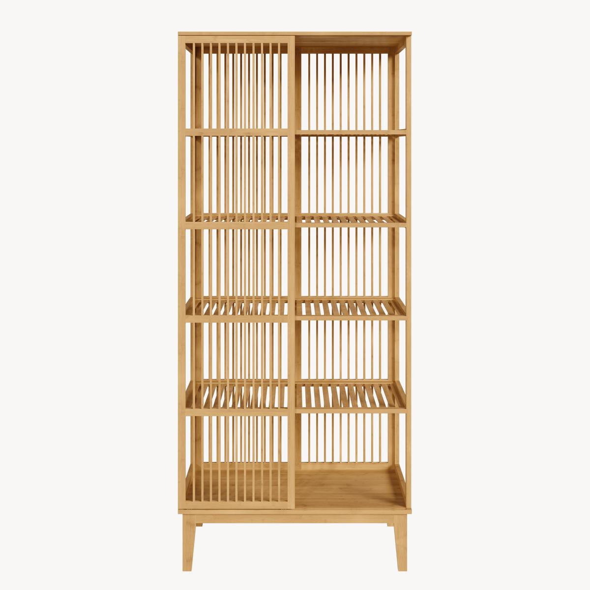 STANDREGAL Trundholm - Naturfarben, Holz (80/185/45cm) - [en.casa]