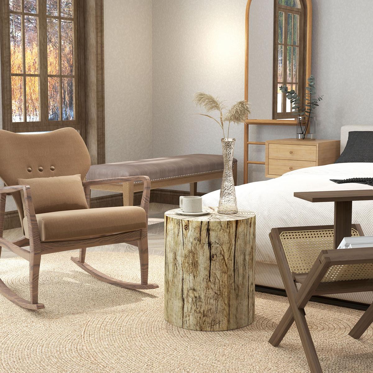 BEISTELLTISCH, Beton, Naturholz - Naturfarben, Kunststoff (37/37/43cm) - HOMCOM