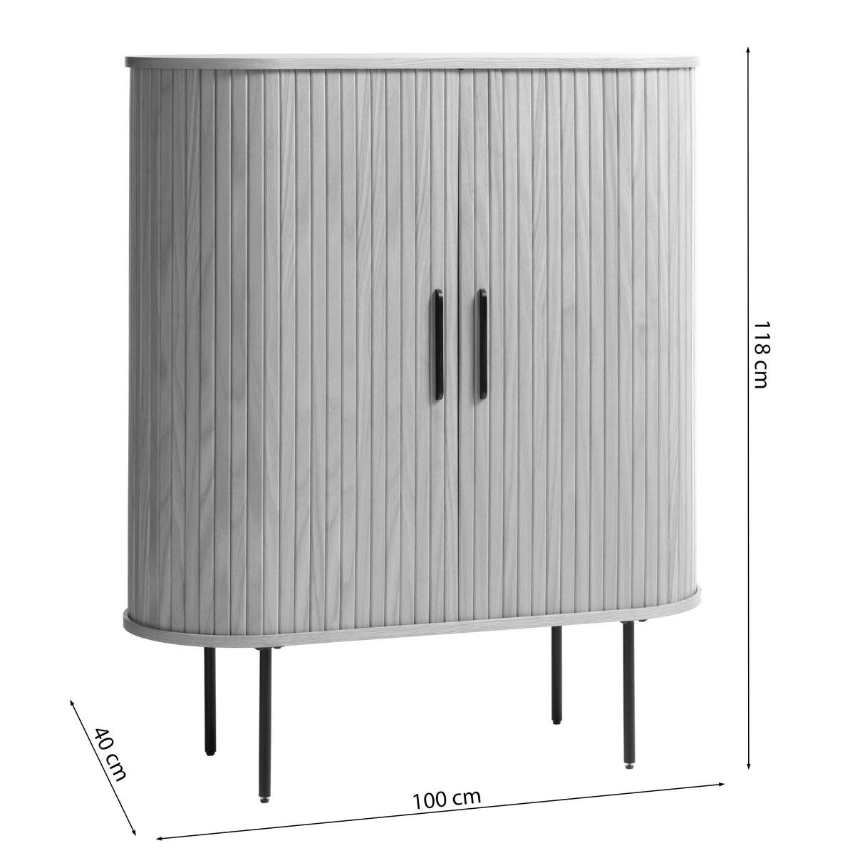 HIGHBOARD Gativel Eichefarben - Eichefarben/Schwarz, Holzwerkstoff/Kunststoff (100/118/40cm) - Selsey