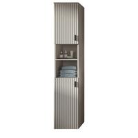 HOCHSCHRANK Kaschmir 30 x 192 cm, Badschrank mit 6 Fächern - Kaschmir/Schwarz, Holzwerkstoff/Kunststoff (30/192/30cm) - Inn.Furn