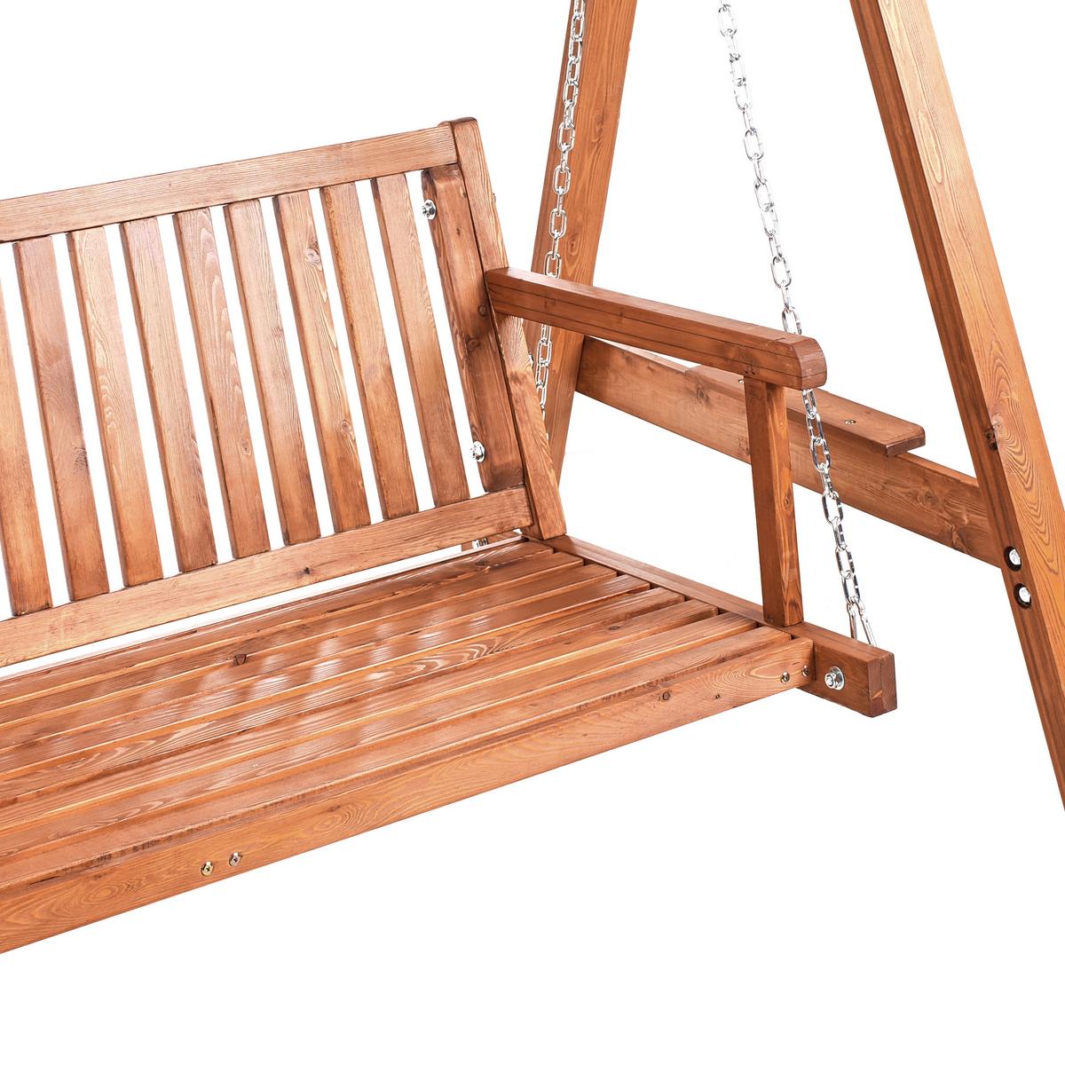 HOLLYWOODSCHAUKEL Braun Ficarella - Braun, Holz (203/186/132cm) - Beliani