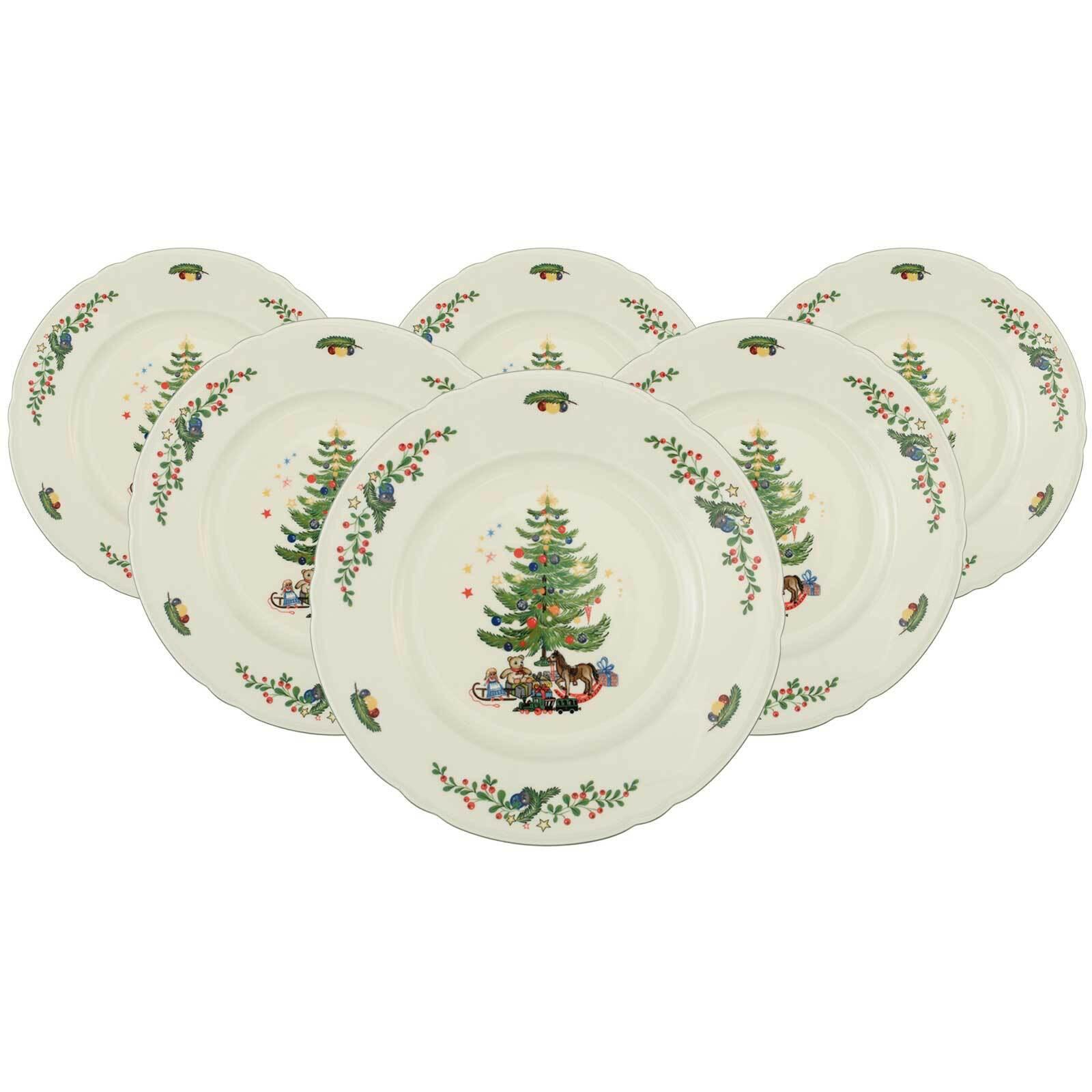 SPEISETELLER Marieluise Weihnachten weiß-grün ø 27,3 cm 6er Set - Weiß/Grün, Keramik (27.3cm) - Seltmann Weiden