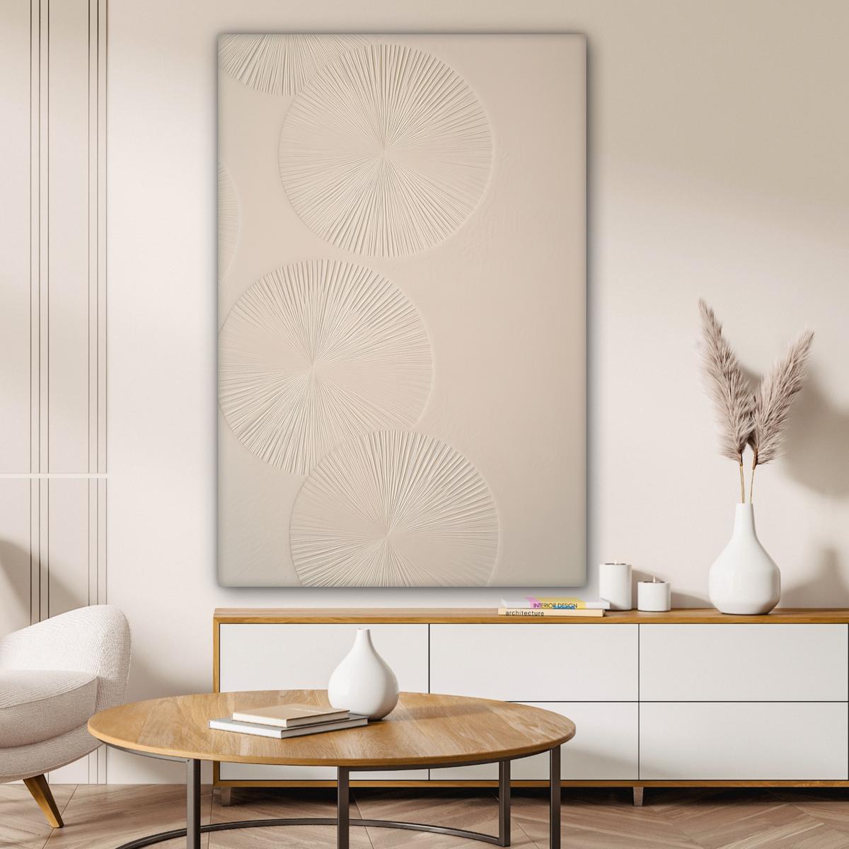 LEINWANDBILD Japandi - Beige - Modern Deko XXL 80x120 cm - Ecru, Textil (80/120cm) - MuchoWow