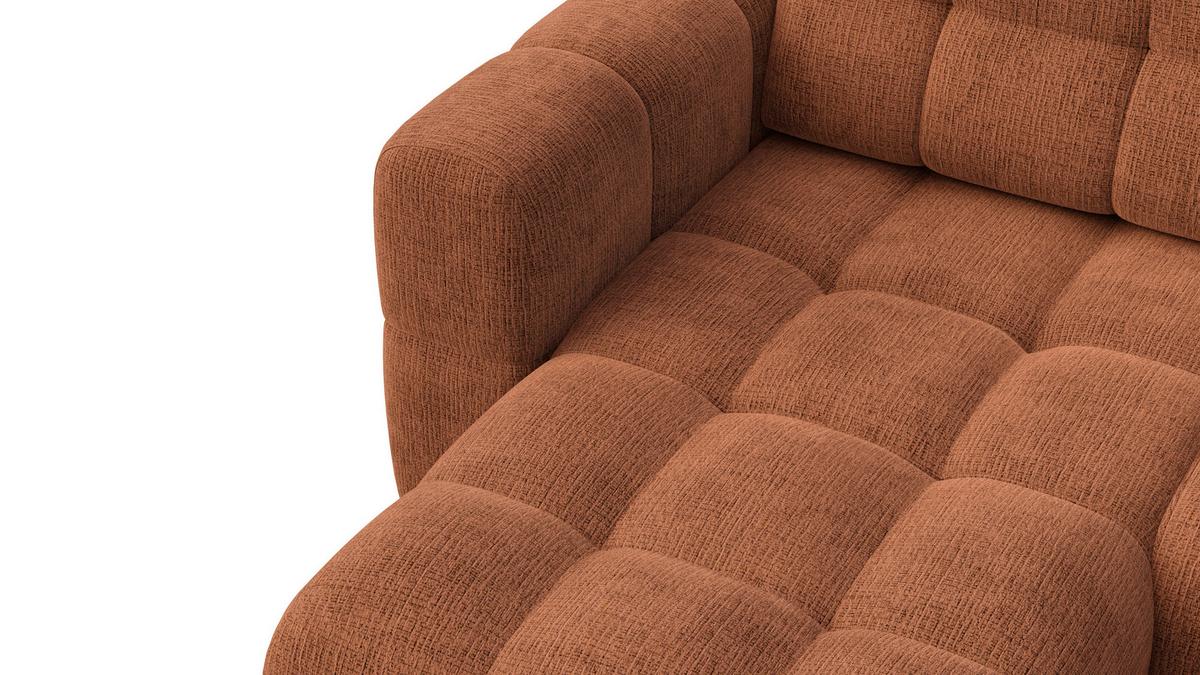 ECKSOFA CLOUDI 4-Sitzer links, rostrot - Schwarz/Orange, Holz/Textil (294/160cm) - Wozimo