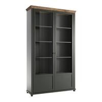 GESCHIRRSCHRANK Martin Grün und Holz - Grün, Holzwerkstoff (126/200/42cm) - Petits-meubles