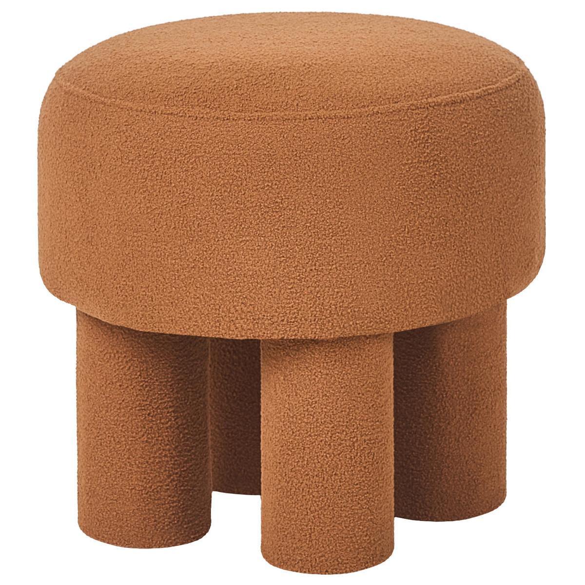 HOCKER Bouclé Orange Canby - Orange, Textil (43/38/43cm) - Beliani
