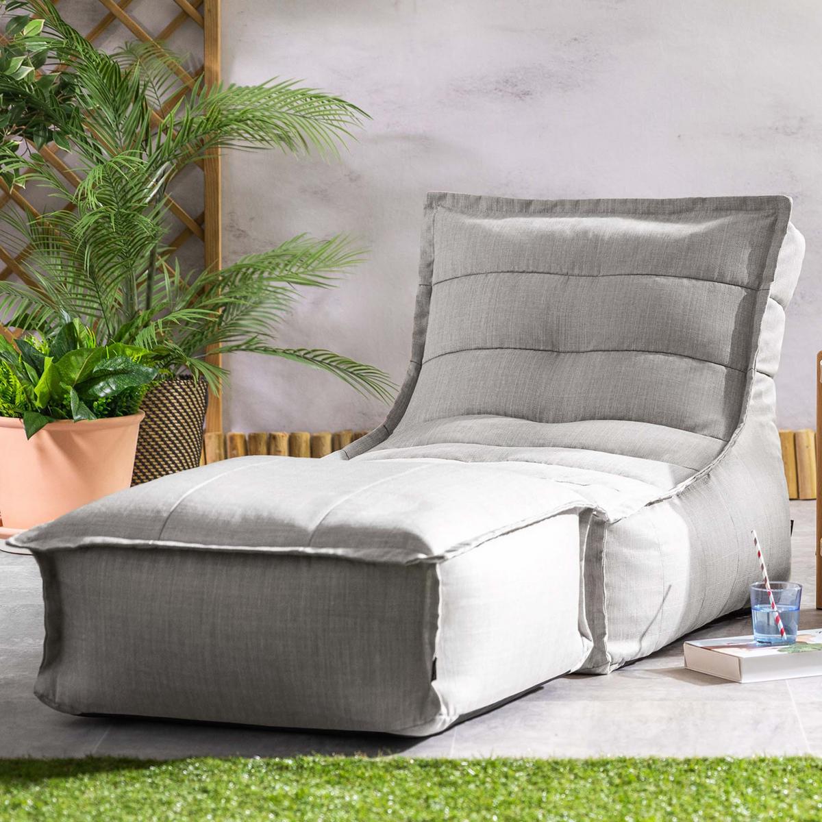OUTDOORSITZSACK Skandi mit Hocker - Grau, Kunststoff/Textil (75/75/96cm) - icon