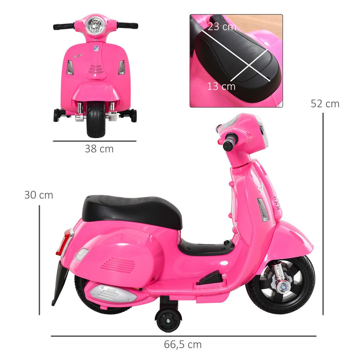 KINDERMOTORRAD Kunststoff Metall Rosa - Rosa, Kunststoff (66.5/38/52cm) - HOMCOM