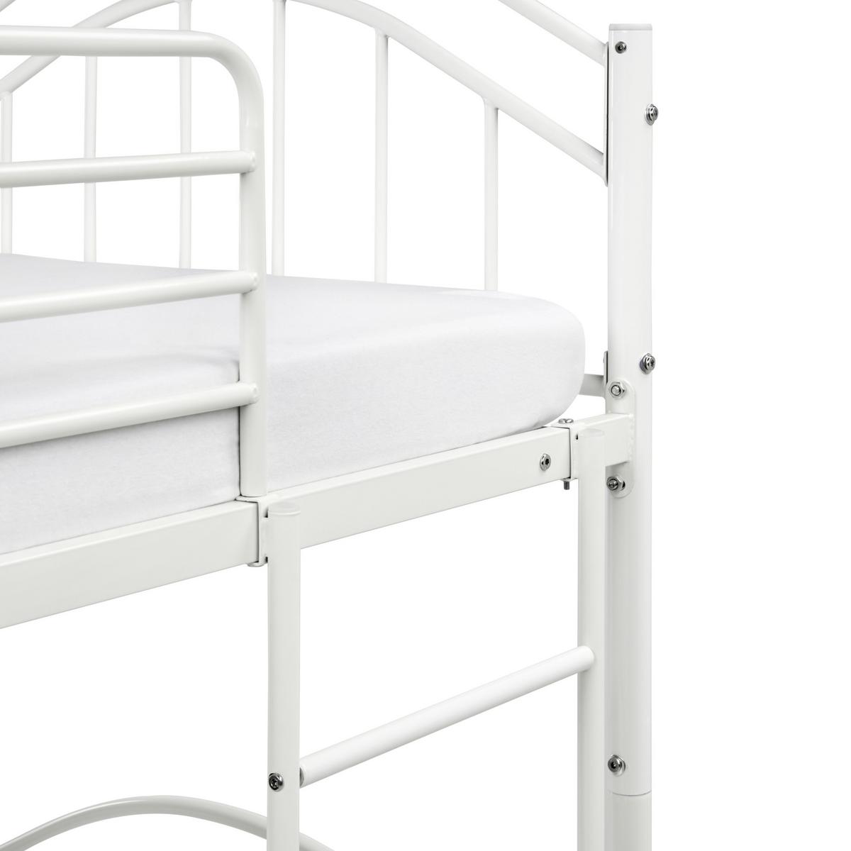 HOCHBETT 90/200 cm Weiß Chartres - Weiß, Metall (90/200cm) - Beliani