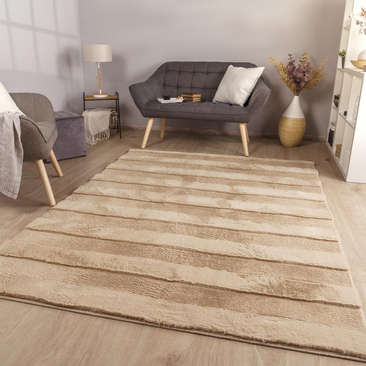 HOCHFLORTEPPICH Boho Beige 60 x 100 cm - Beige, Kunststoff (60/100cm) - TT Home