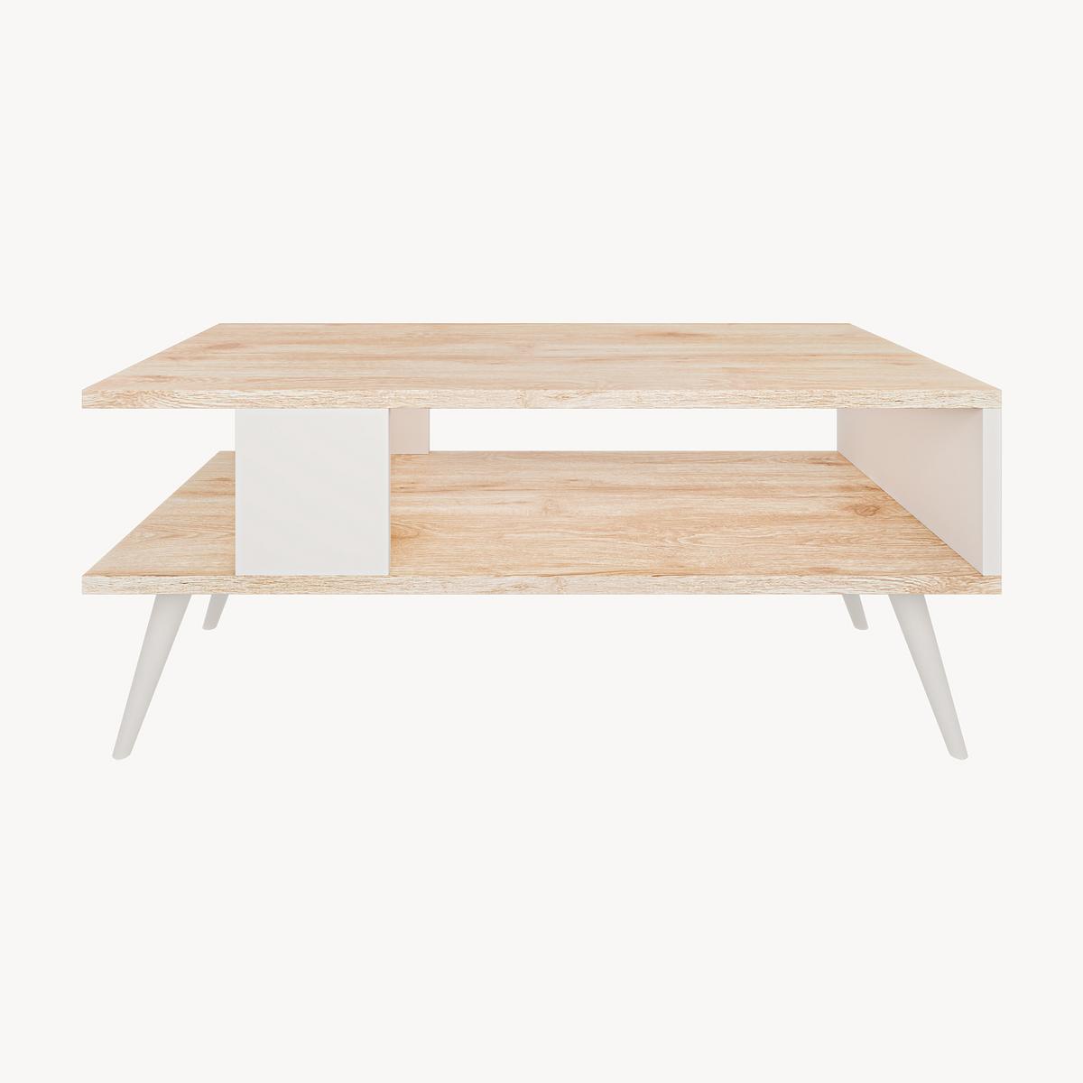 COUCHTISCH Lycksele 90/45/40 - Eichefarben, Holzwerkstoff/Kunststoff (45/90/40cm) - [en.casa]