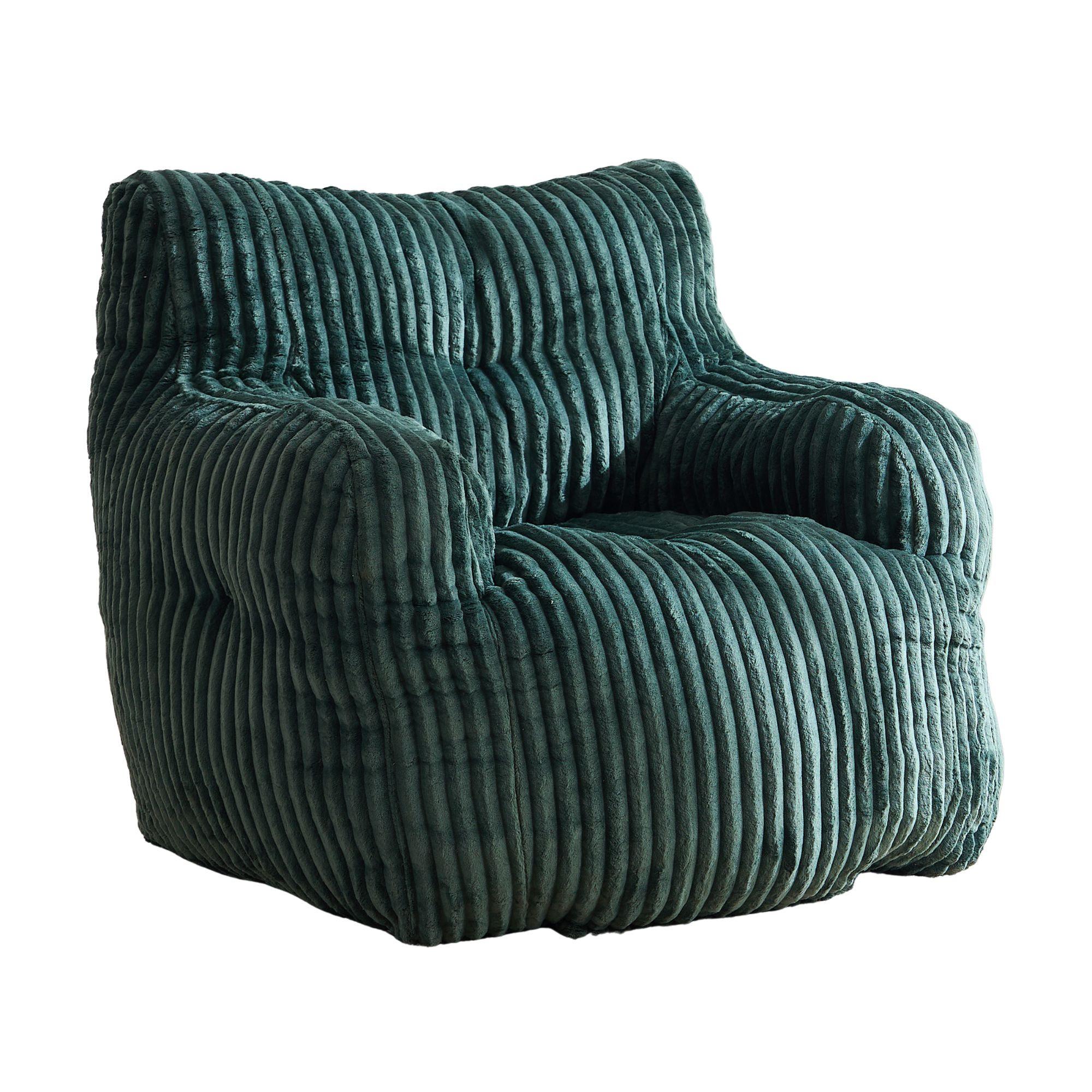 SESSEL weicher cord-stoff ergonomischer mit schaumstofffüllung - Grün, Textil (100/70/94cm) - Urban Meuble