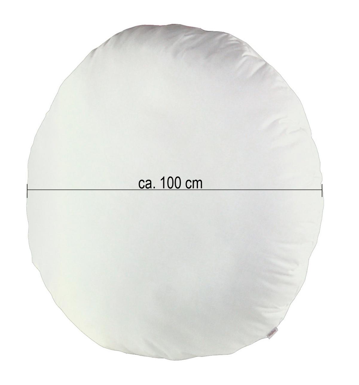 BODEN-/RUNDKISSEN Rund PublikUp gefüllt mit Schaumstoffflocken 100 cm Ø - Weiß, Naturmaterialien/Textil (100cm) - beties Heimtextil