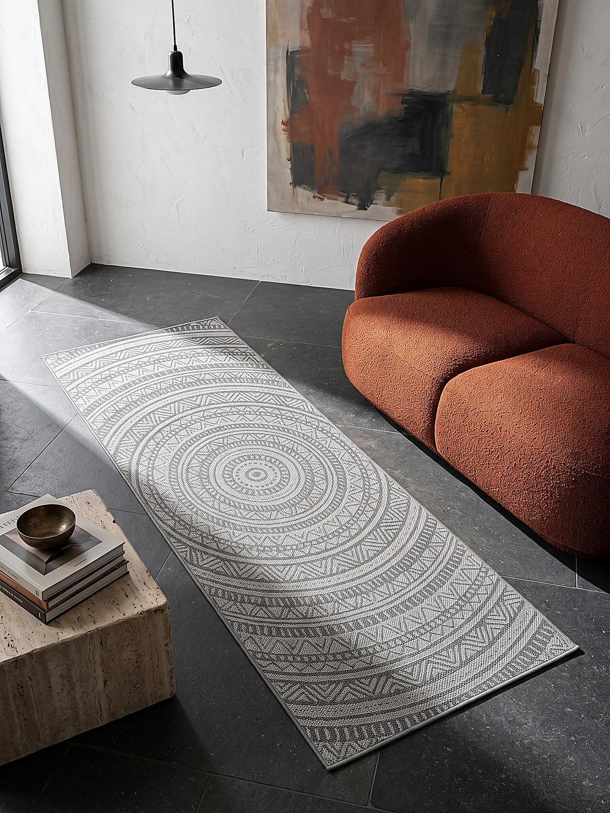 TEPPICHLÄUFER Orientalisch BORNO Polypropylen Anthrazit 80 x 150 cm - Anthrazit, Textil (80/150cm) - KADIMA DESIGN