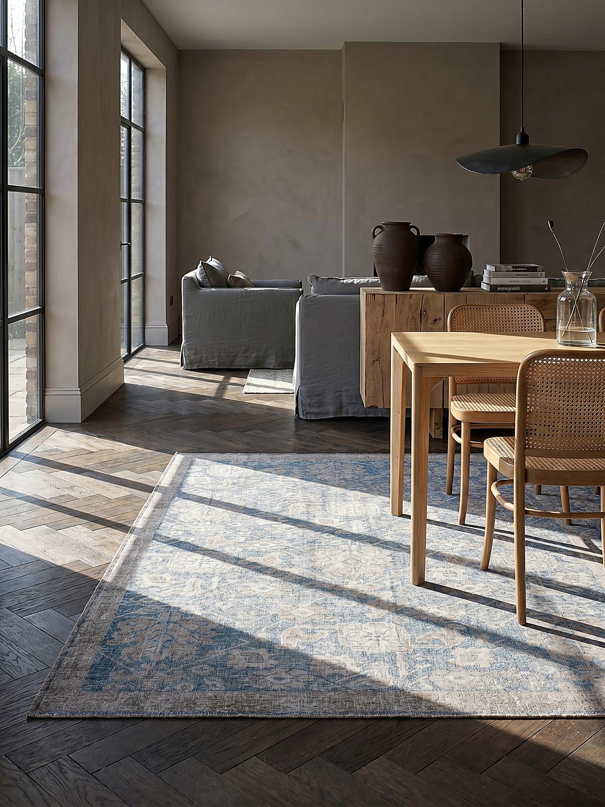 TEPPICH Waschbar HURST, orientalisch, Blau, 152 x 230 cm - Blau, Textil (230/152cm) - KADIMA DESIGN