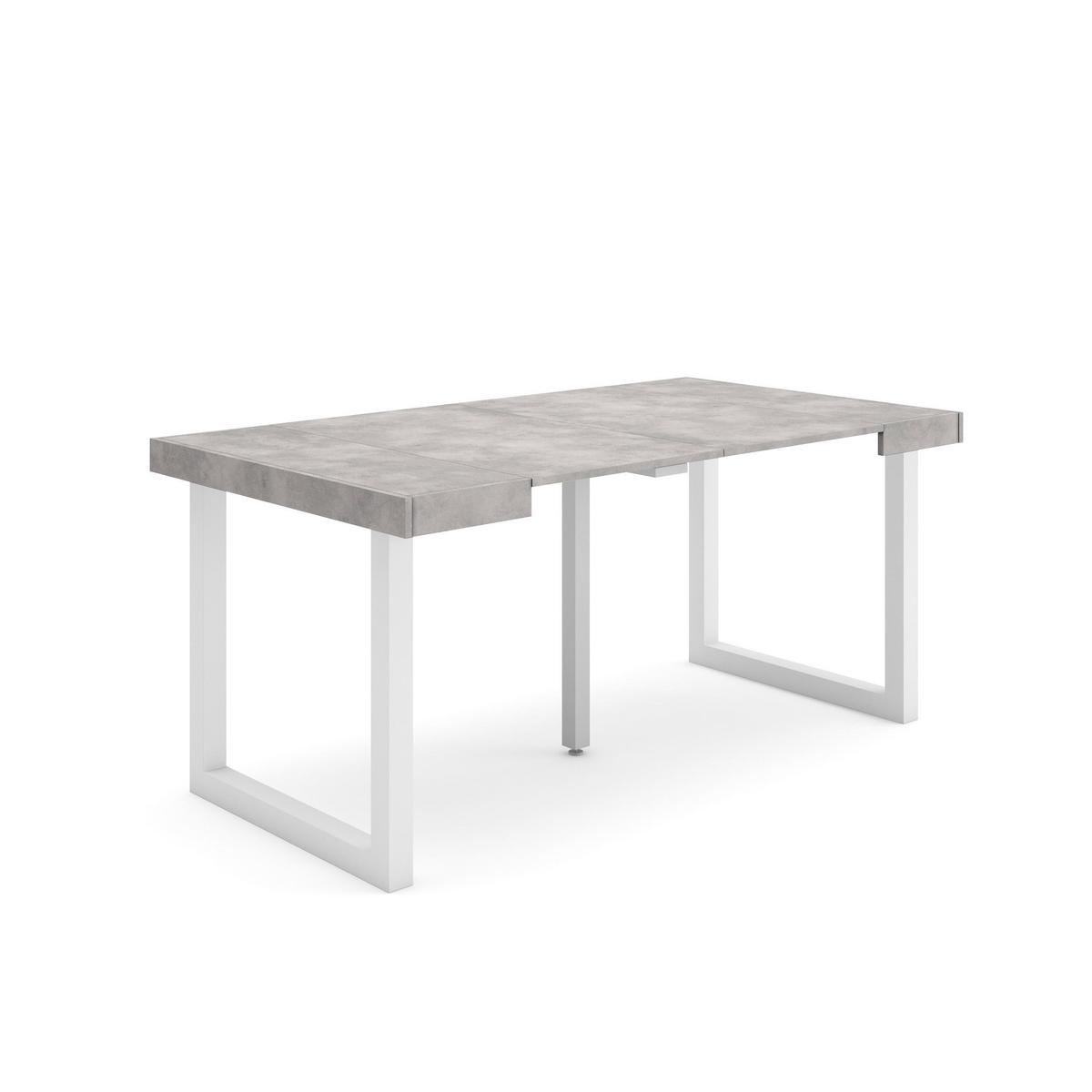 KONSOLENTISCH ausziehbar 58 bis 160cm, für 8 Gäste, zementgrau, 90/58/73cm - Grau, Holzwerkstoff (90/160/73cm) - Skraut Home