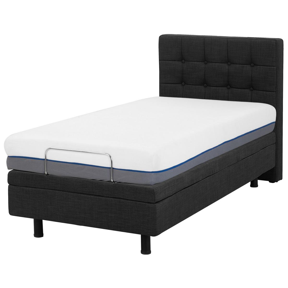 POLSTERBETT 80/200cm Dunkelgrau Duke - Dunkelgrau, Textil (80/200cm) - Beliani
