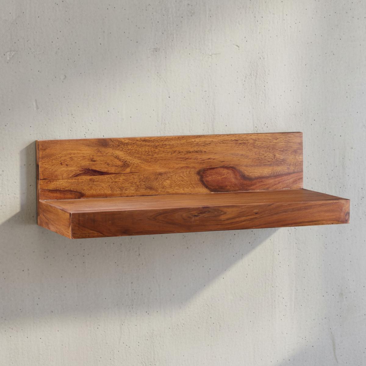 WANDREGAL MUMBAI Massivholz Hängend Landhausstil, Dunkelbraun 60x23x17 cm - Braun, Holz (60/17/23cm) - KADIMA DESIGN