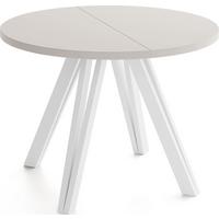 ESSTISCH Ravero runder ausziehbarer, Kaschmir 100-140/100/77 cm - Kaschmir/Beige, Holz/Holzwerkstoff (100/140/76.5cm) - WFL GROUP