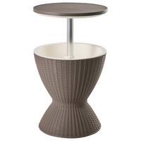 KÜHLBAR 49/49 cm Holzoptik Braun Aisa - Braun, Kunststoff (49/49/58cm) - Beliani