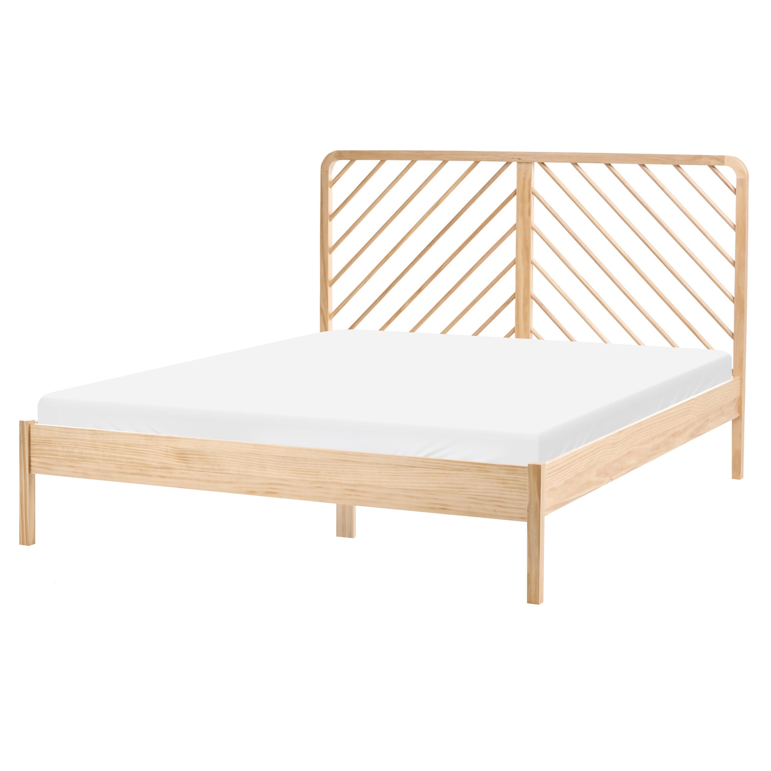 BETT mit Lattenrost 160/200 cm Kiefernholz Hellbraun Sephos - Hellbraun, Holz (160/200cm) - Beliani