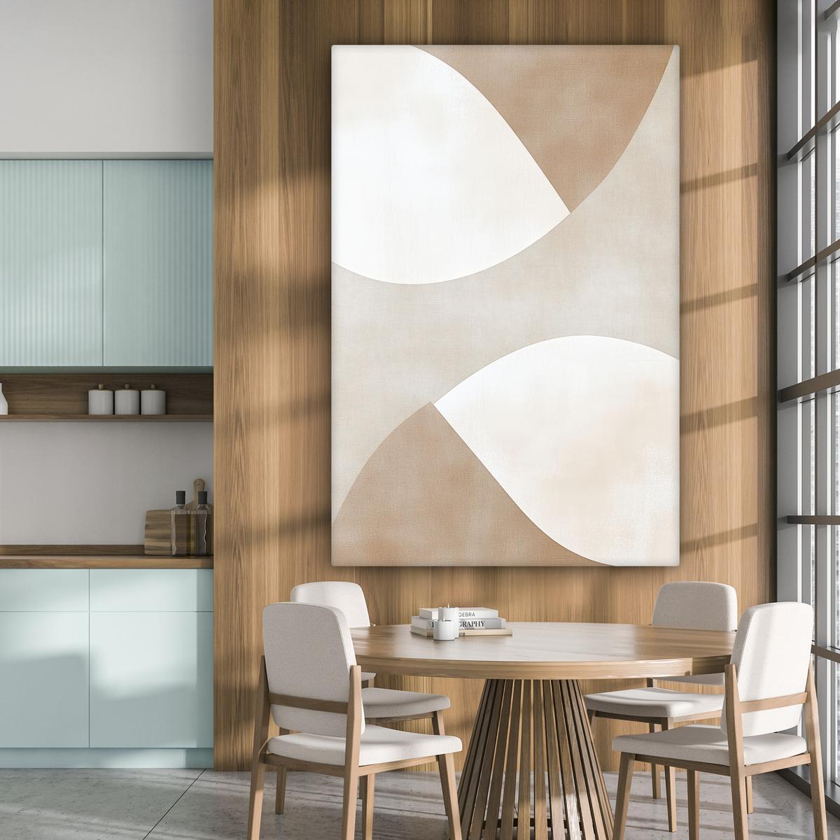 LEINWANDBILD Braun - Japandi - Abstrakt Deko Groß 90x140 cm - Sandfarben, Textil (90/140cm) - MuchoWow