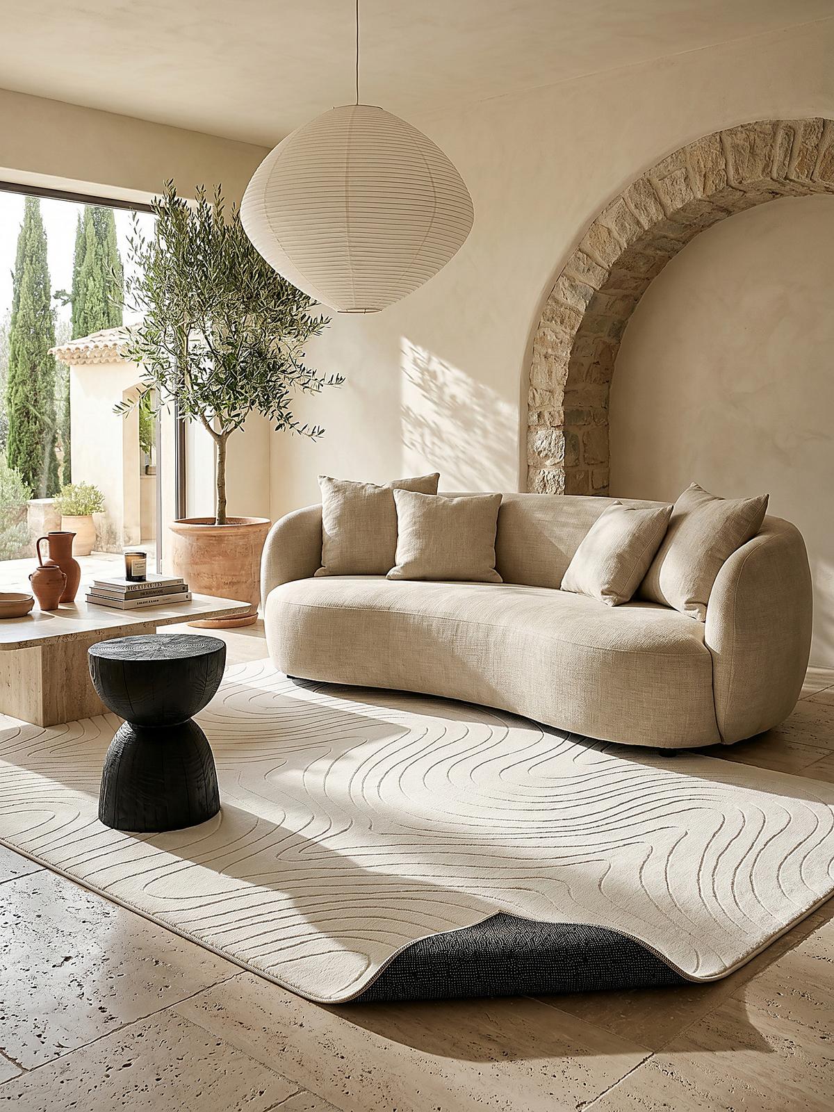KURZFLORTEPPICH Antirutsch Abstrakt DALAR Polypropylen Creme 140 x 200 cm - Beige, Textil (140/200cm) - KADIMA DESIGN